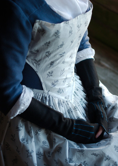 18th
              century apron with bib from costume close up