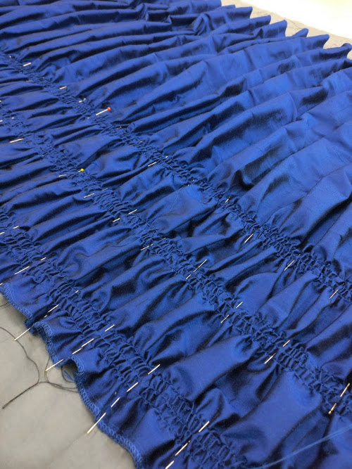 silk ruching in
            dinner dress