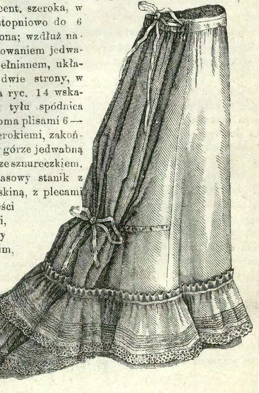 Nainsook
        petticoat with mousseline volants from Revue de la Mode 1877